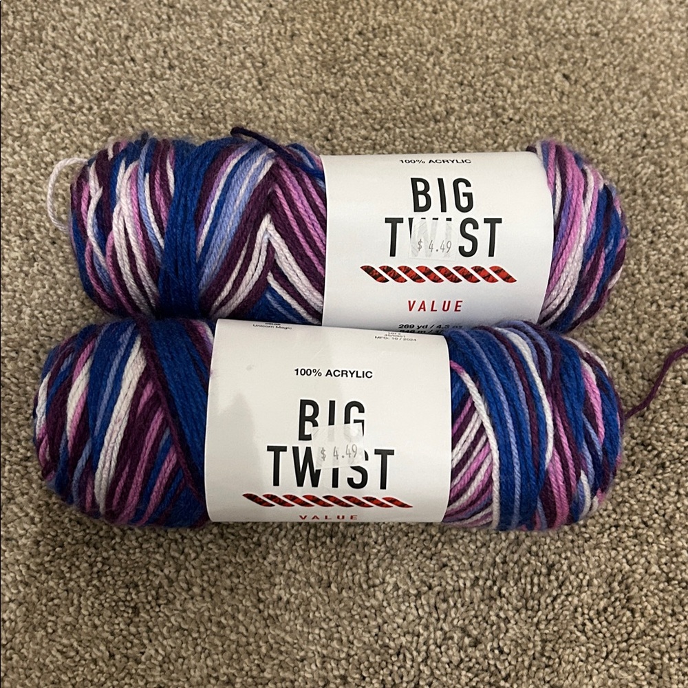 Big Twist value unicorn magic Yarn Bundle 2 skeins